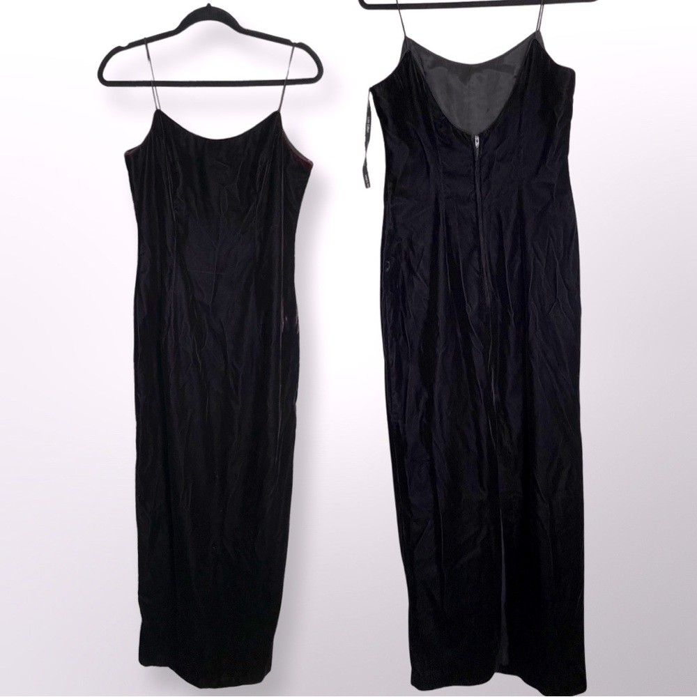 S/M IEC black velvet pencil gown MIDI maxi